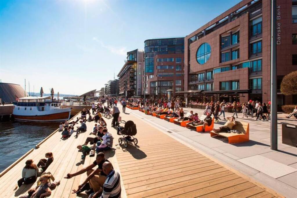 Tjuvholmen / Aker Brygge - Most Expensive Area In Oslo! Daire Dış mekan fotoğraf